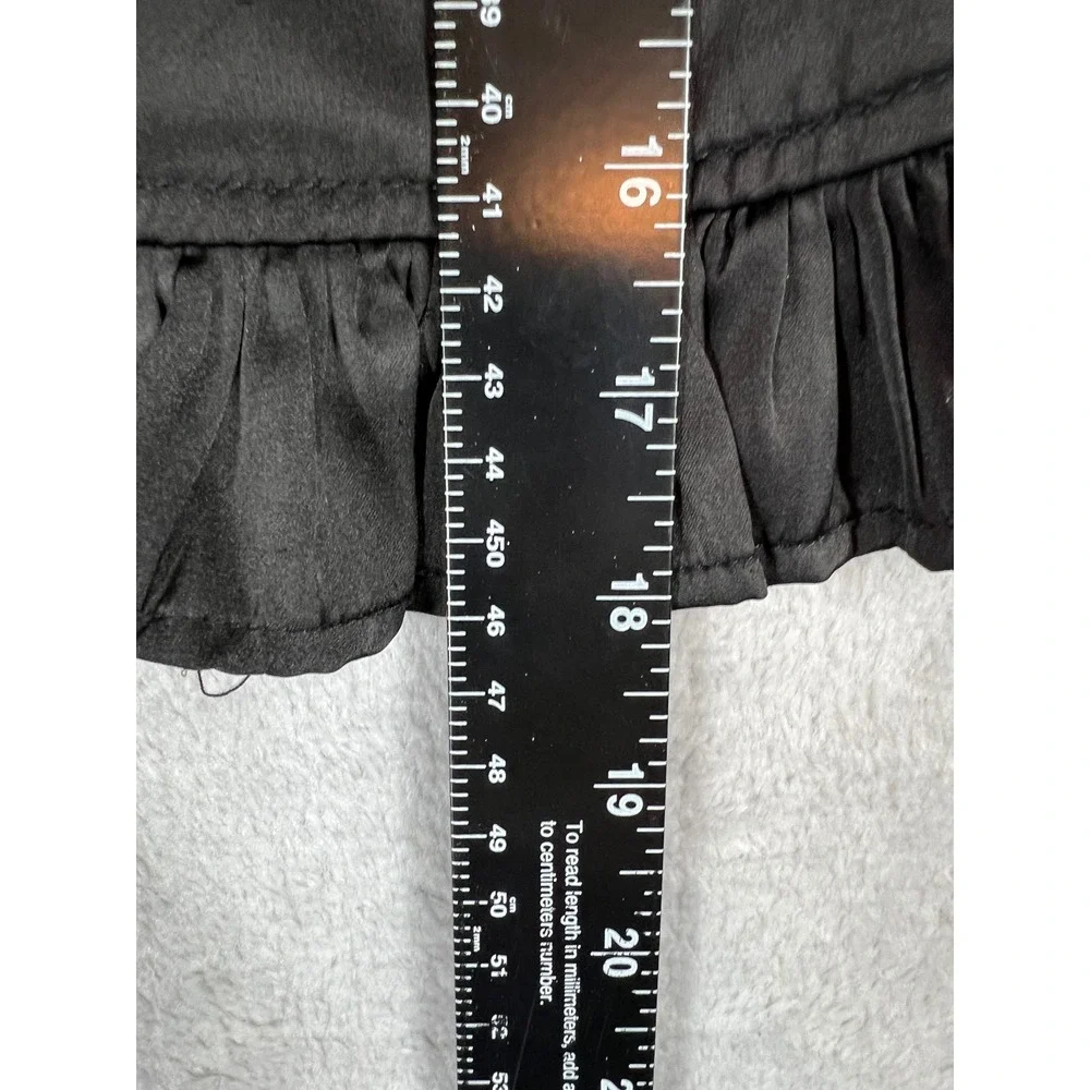 Francesca's Miami Black Satin Open Back Crop Whimsigoth Top Small